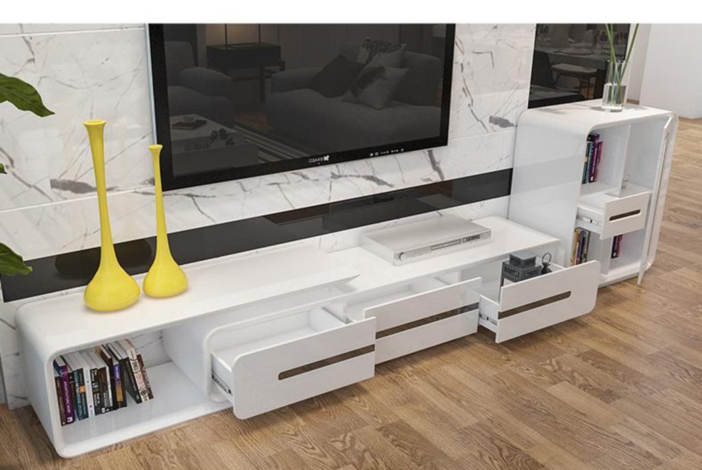 minimalist designer wooden panel TV Stand-modern-muebles